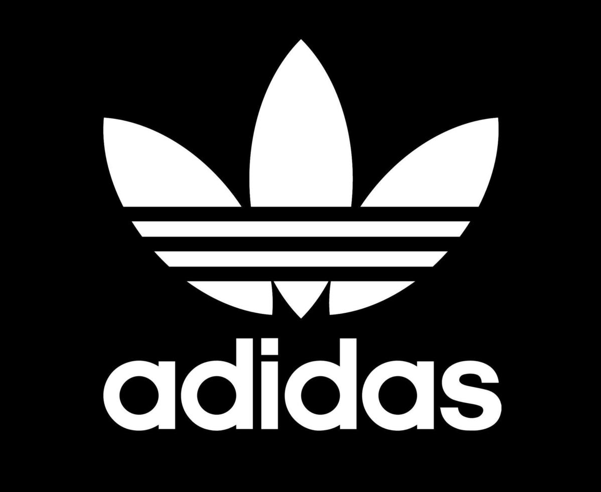 Adidas Symbol Logo White With Name Clothes Design Icon Abstract Vector Illustration With Black Background 10994284 Vector Art at Vecteezy