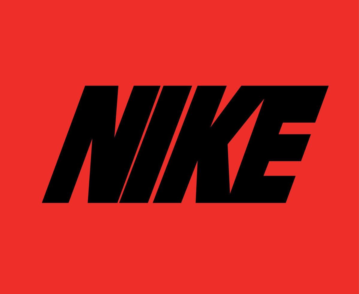 logotipo de nike negro con nombre icono de diseño de ropa ilustración de vector de fútbol abstracto con fondo rojo