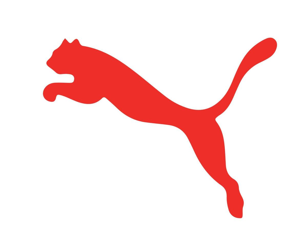 puma logo rojo símbolo ropa diseño icono abstracto fútbol vector ilustración con fondo blanco