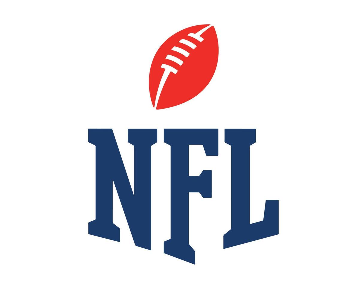 NFL Blue And Ball Red Logo Symbol Design America football American