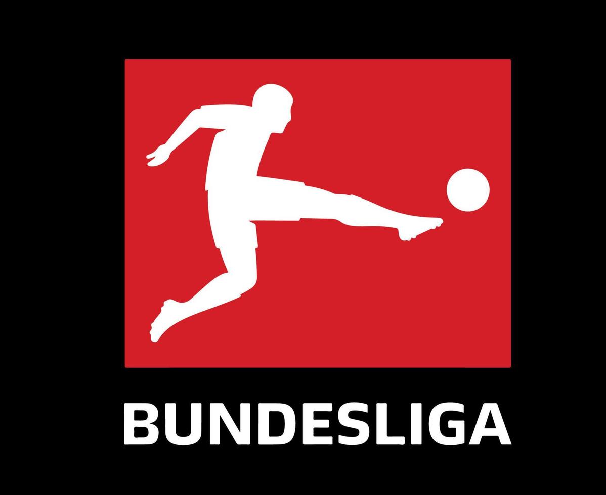 símbolo del logotipo de la bundesliga con diseño de nombre vector de fútbol de alemania ilustración de equipos de fútbol de países europeos con fondo negro