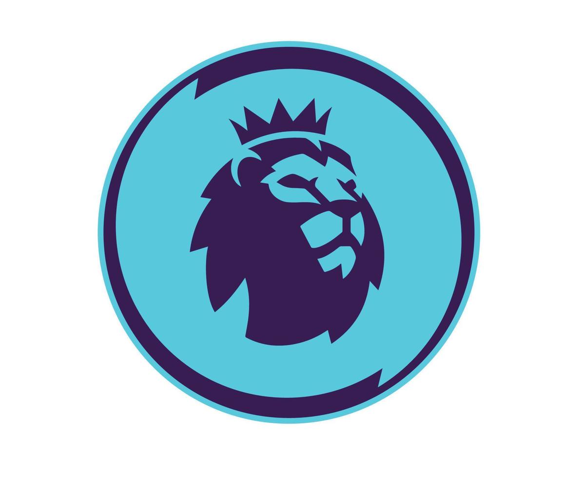 símbolo de la liga premier logotipo diseño púrpura y cian vector de fútbol de inglaterra ilustración de equipos de fútbol de países europeos