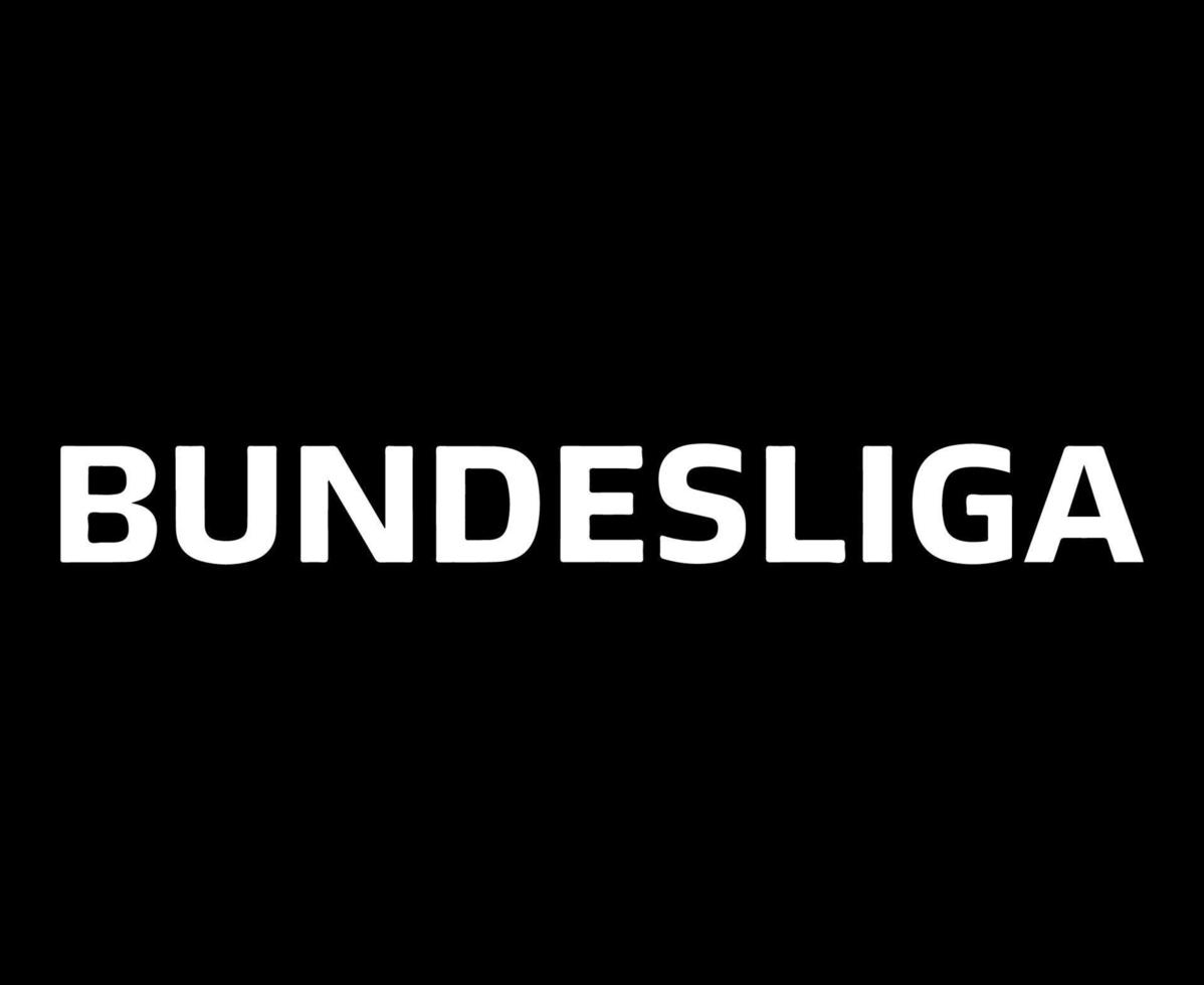 bundesliga nombre logotipo símbolo blanco diseño alemania fútbol vector países europeos equipos de fútbol ilustración con fondo negro