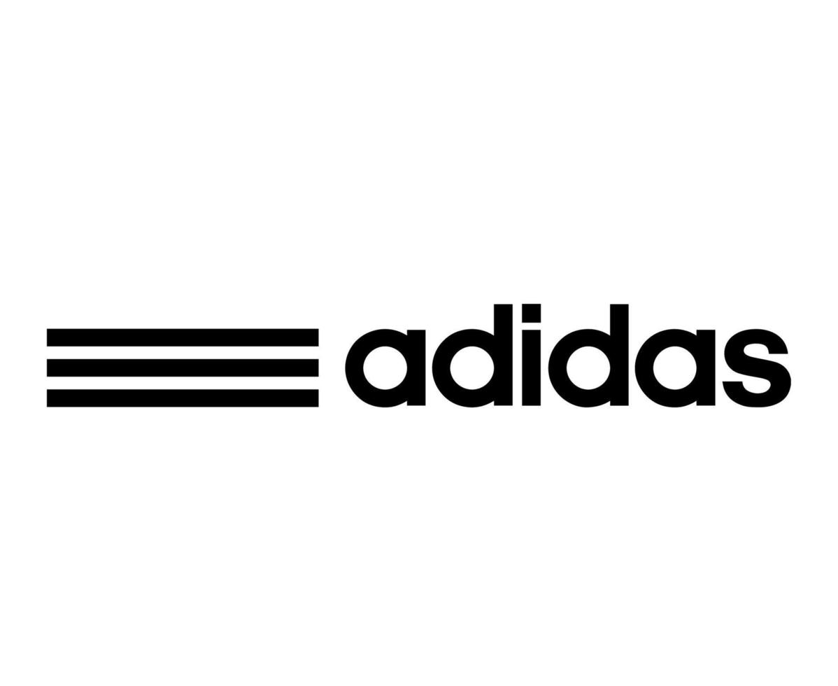 logotipo de símbolo de nombre de adidas icono de diseño de ropa negra ilustración de vector de fútbol abstracto con fondo blanco
