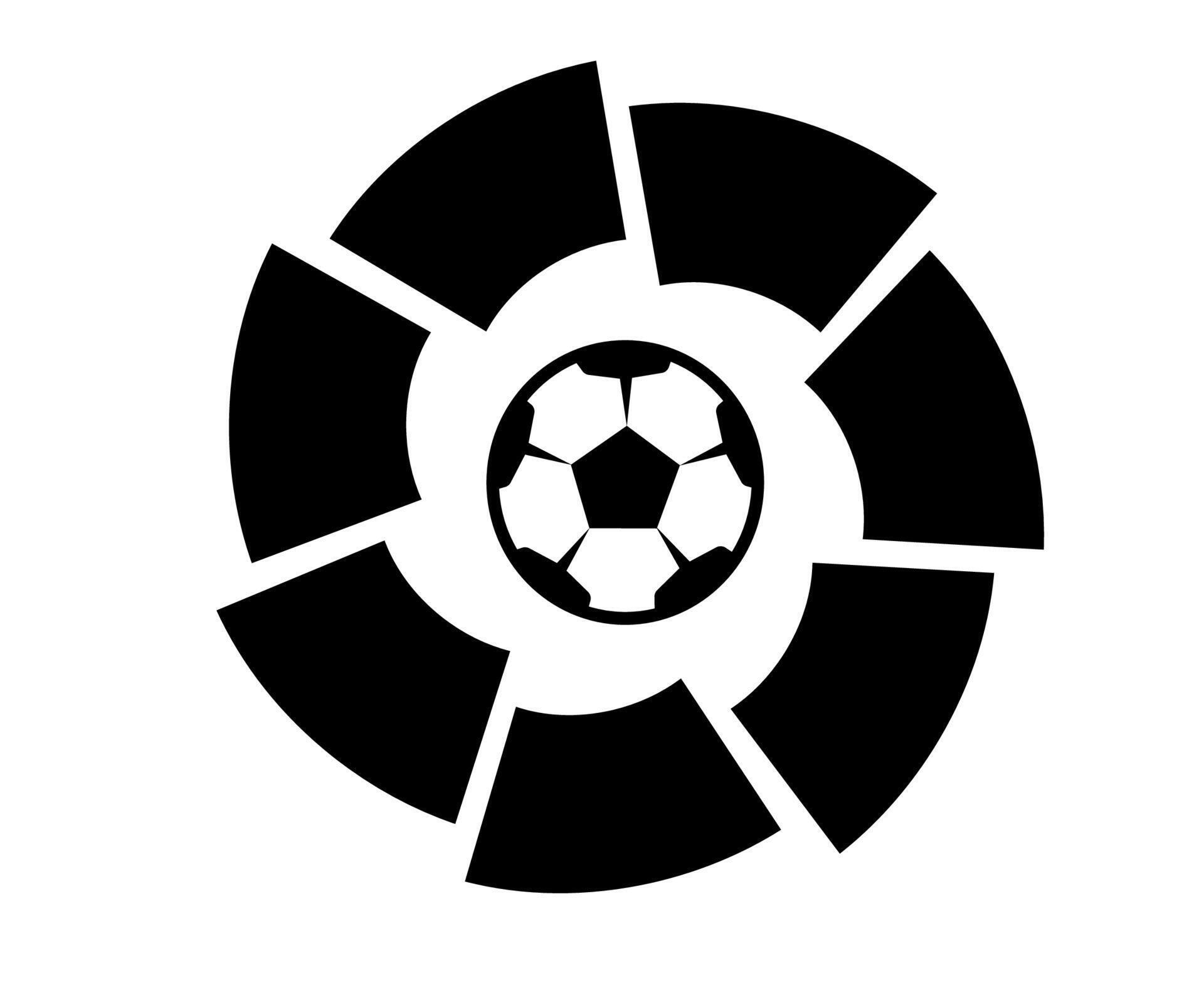 La Liga Symbol Logo Black And White Design Spain football Vector