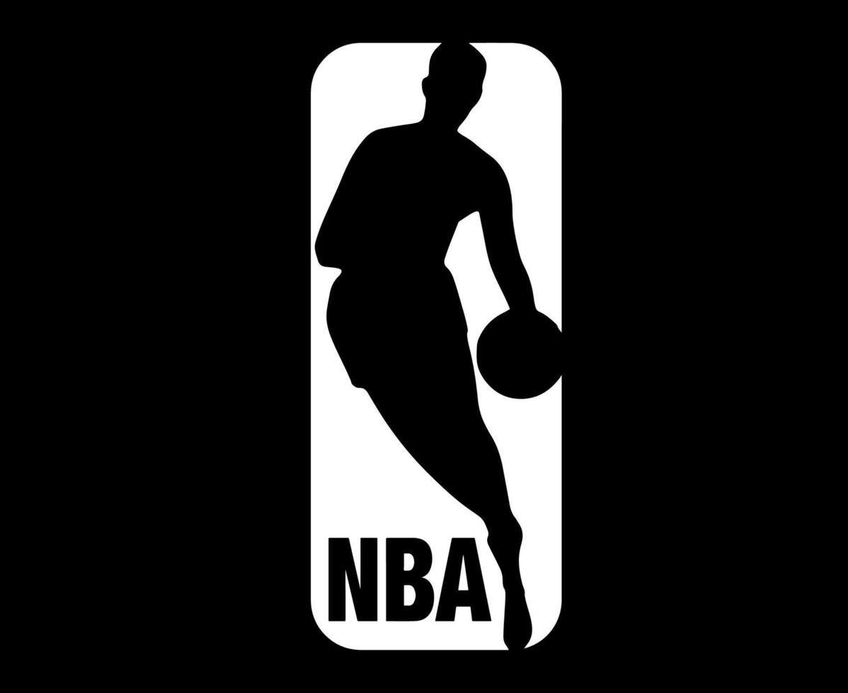 NBA Logo Symbol Black And White Design America basketball Vector American Countries basketball Teams Illustration