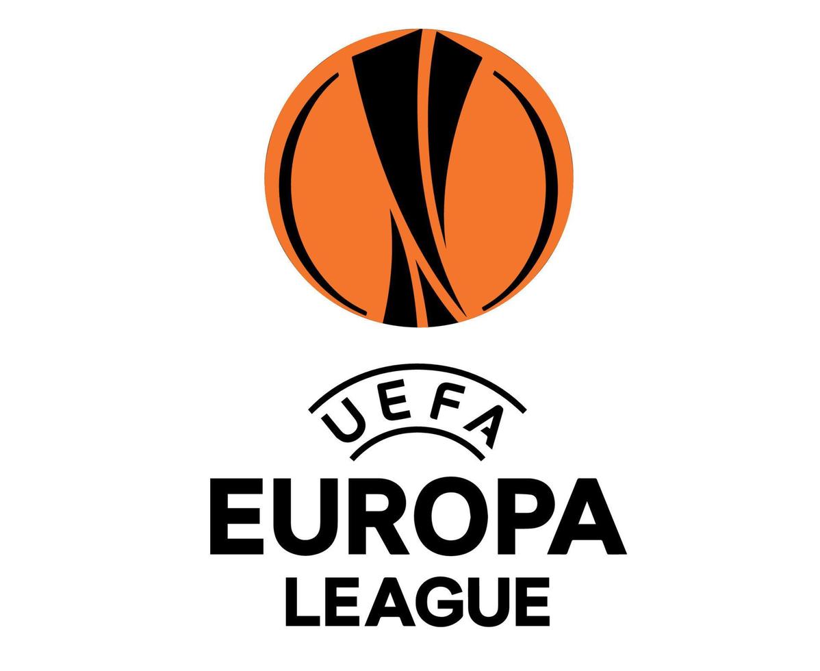 logotipo de la liga de europa diseño de símbolo negro y naranja vector de fútbol ilustración de equipos de fútbol de países europeos con fondo blanco