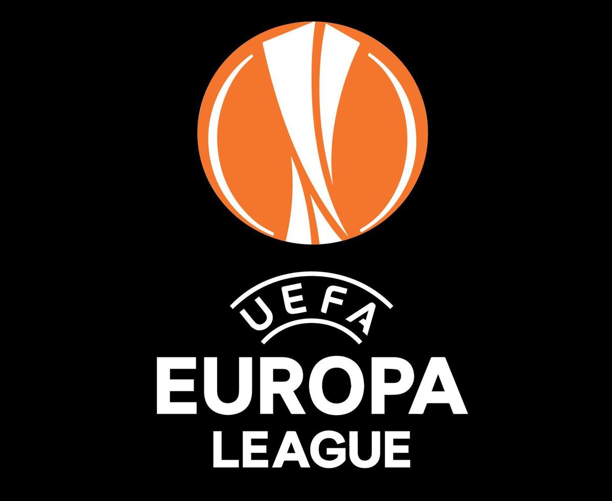 logotipo de la liga de europa diseño de símbolo blanco y naranja vector de fútbol ilustración de equipos de fútbol de países europeos con fondo negro