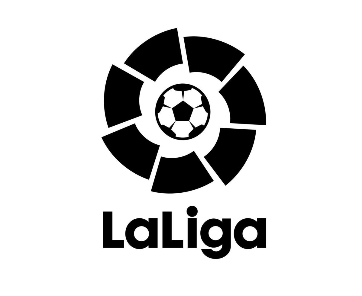 La Liga Logo Symbol Black And White Design Spain football Vector European Countries Football Teams Illustration