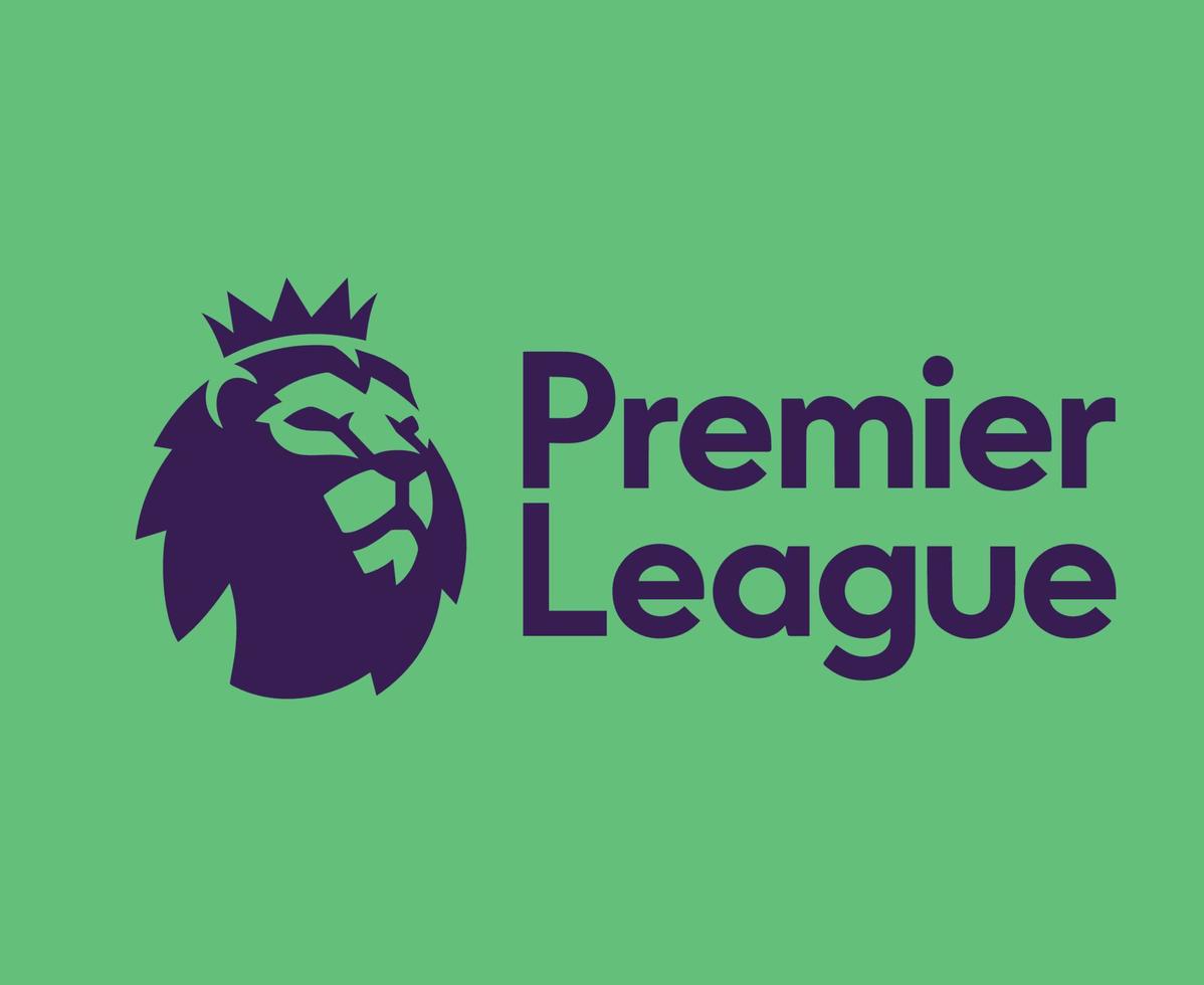 Premier League Logo Symbol With Name Purple Design England football Vector European Countries Football Teams Illustration With Green Background