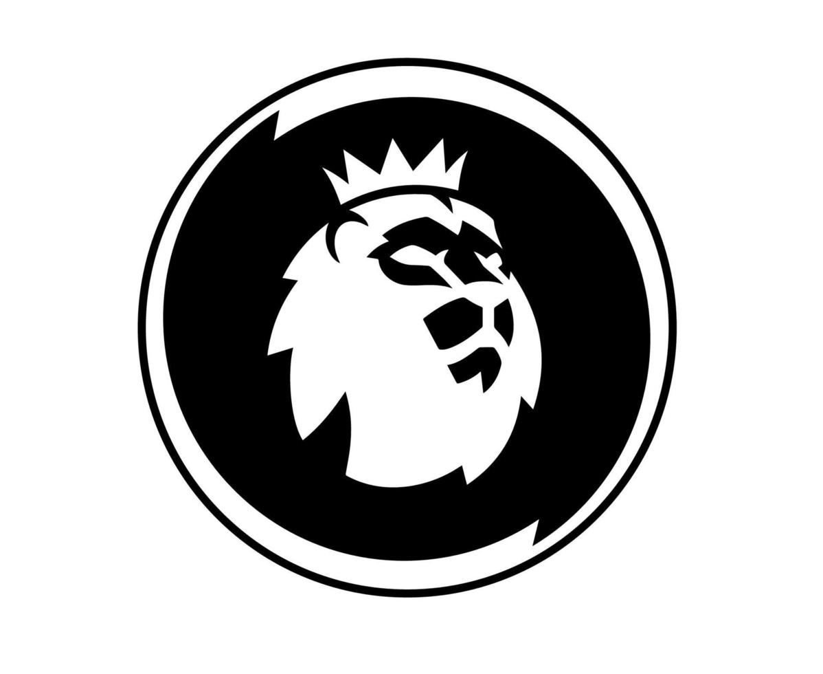 logotipo de símbolo de liga premier diseño en blanco y negro vector de fútbol de inglaterra ilustración de equipos de fútbol de países europeos