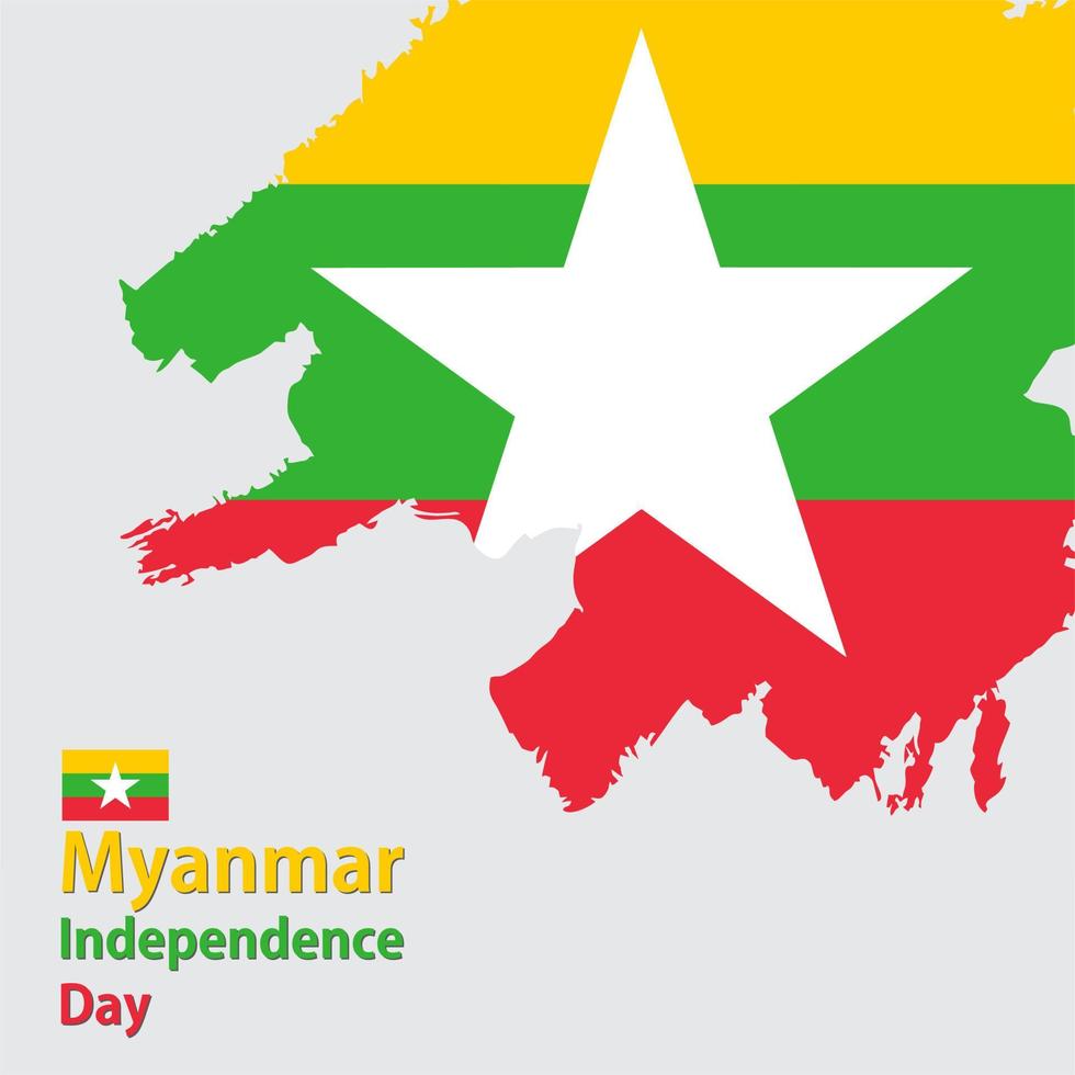 Myanmar Independence Day Vector Template Design