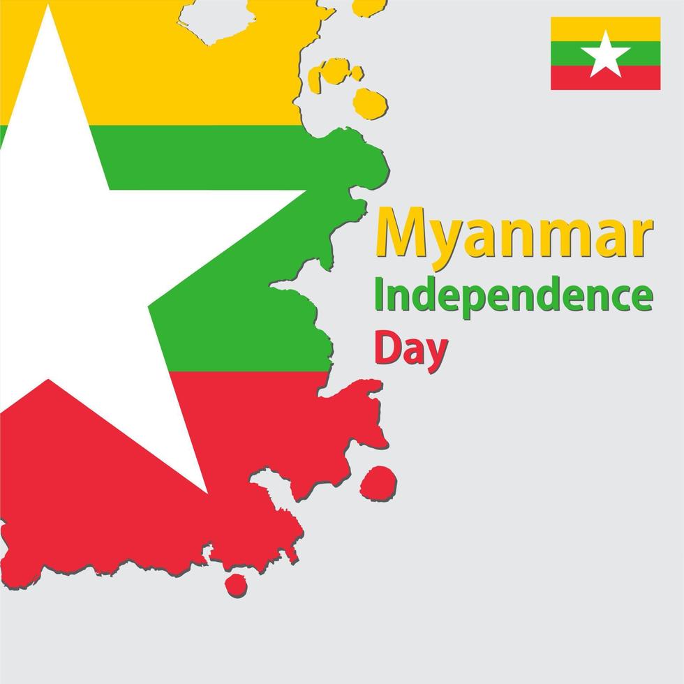 Myanmar Independence Day Vector Template Design