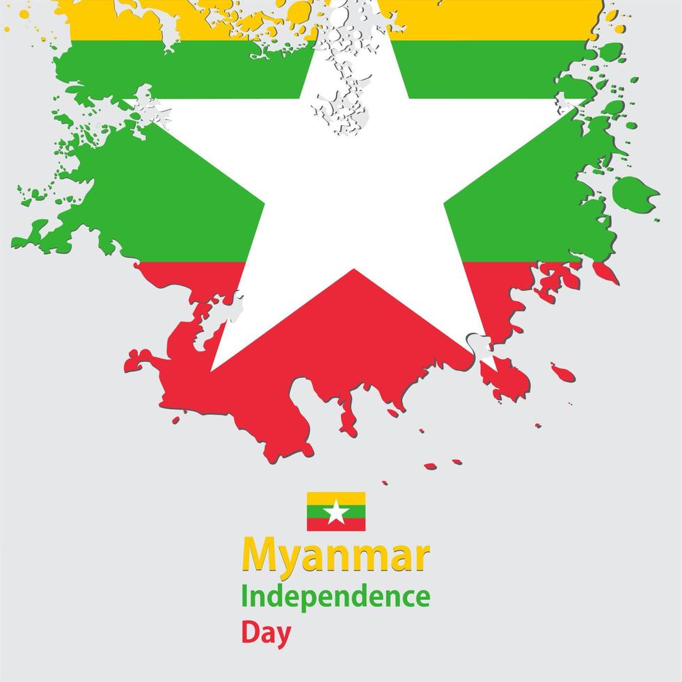 Myanmar Independence Day Vector Template Design