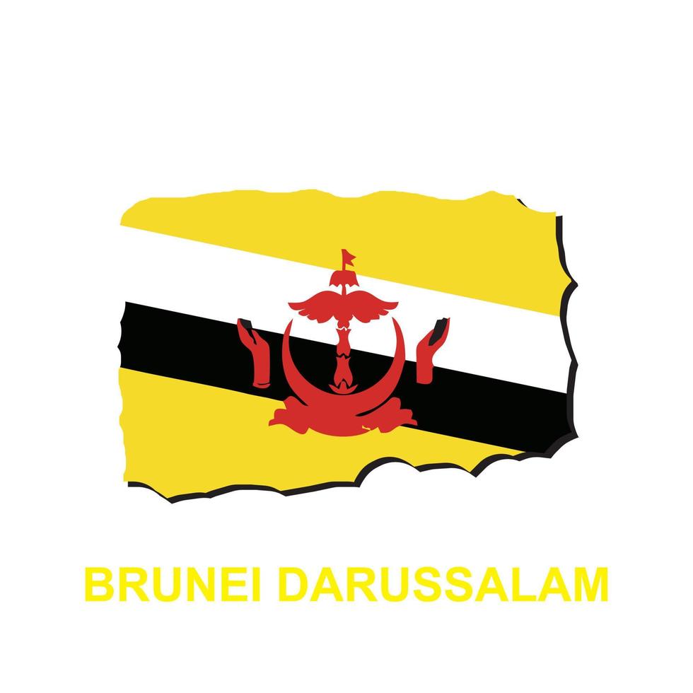 BRUNEI DARUSSALAM NATIONAL FLAG, INTERESTING VECTOR