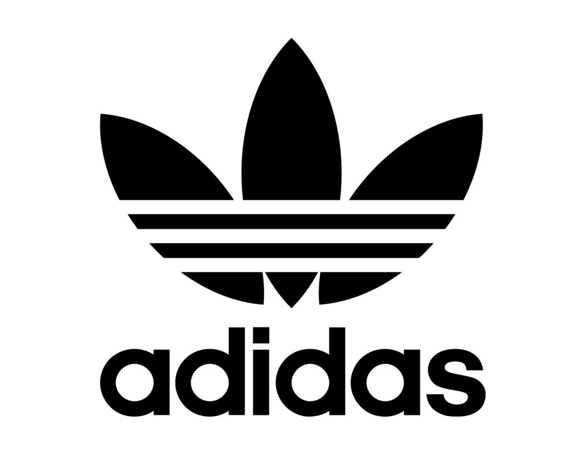 capital vino Dar una vuelta Logotipo de símbolo de adidas negro con nombre icono de diseño de ropa  ilustración de vector de fútbol abstracto con fondo blanco 10994414 Vector  en Vecteezy