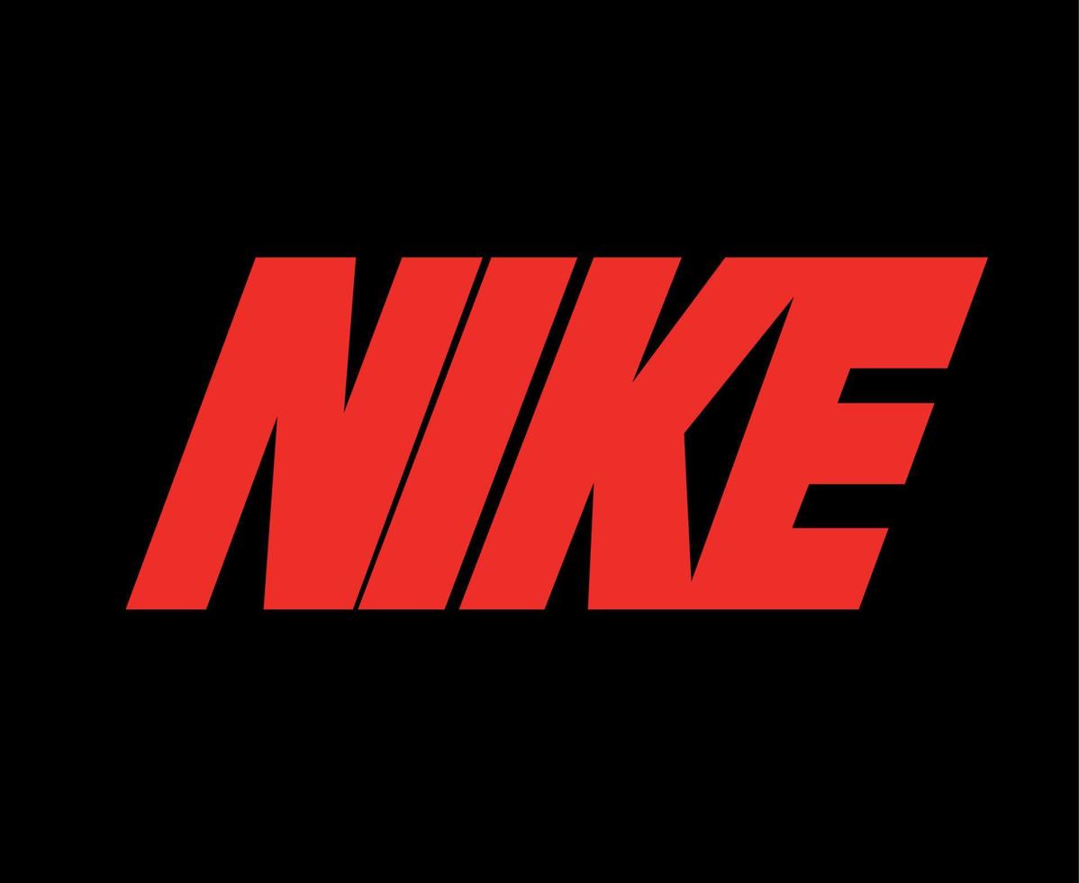 nike logo nombre rojo ropa diseño icono abstracto fútbol vector ilustración con fondo negro