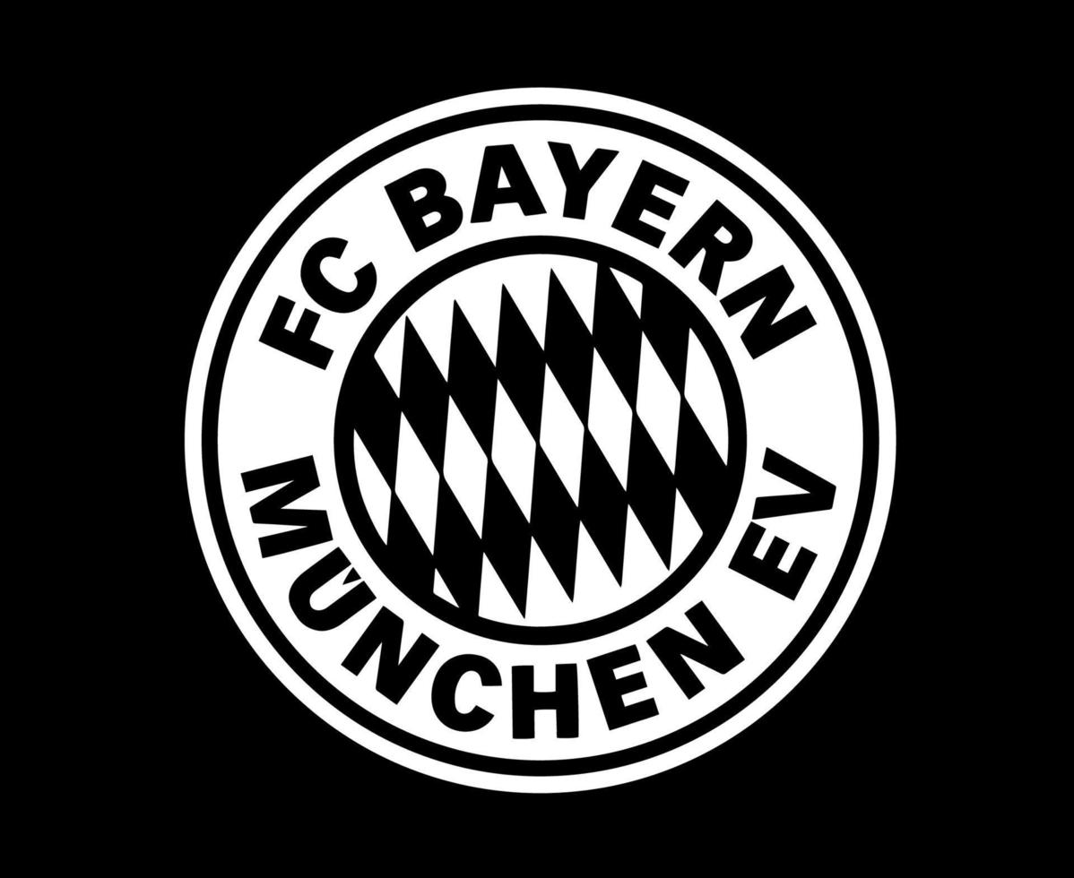 Bayern Munich Logo Symbol White And Black Design Germany football Vector European Countries Football Teams Illustration