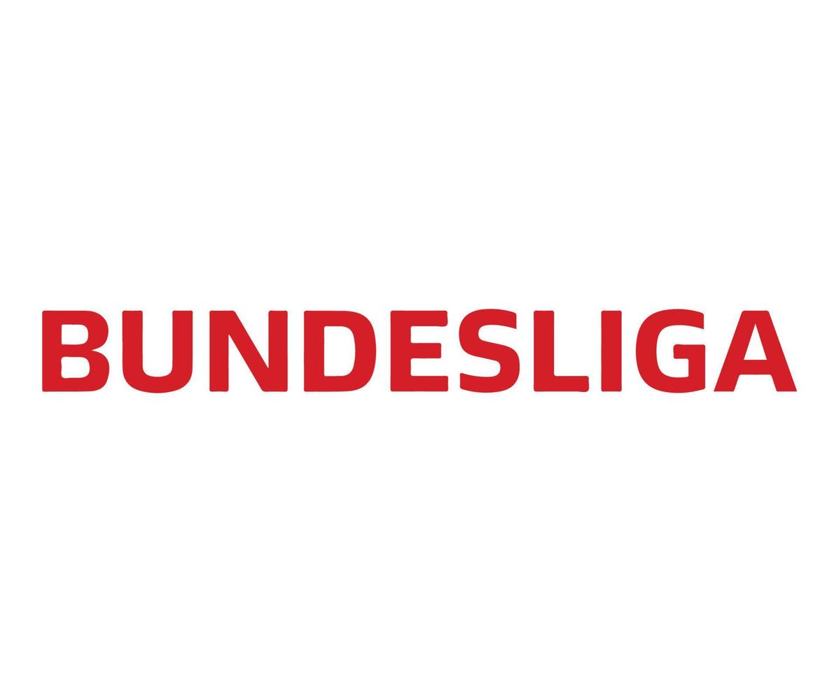 Bundesliga Name Logo Symbol Red Design Germany football Vector European Countries Football Teams Illustration With White Background