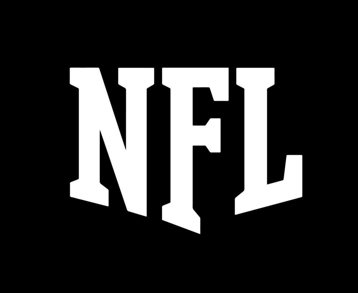 nfl logo símbolo blanco diseño américa fútbol americano vector países fútbol americano equipos ilustración con fondo negro