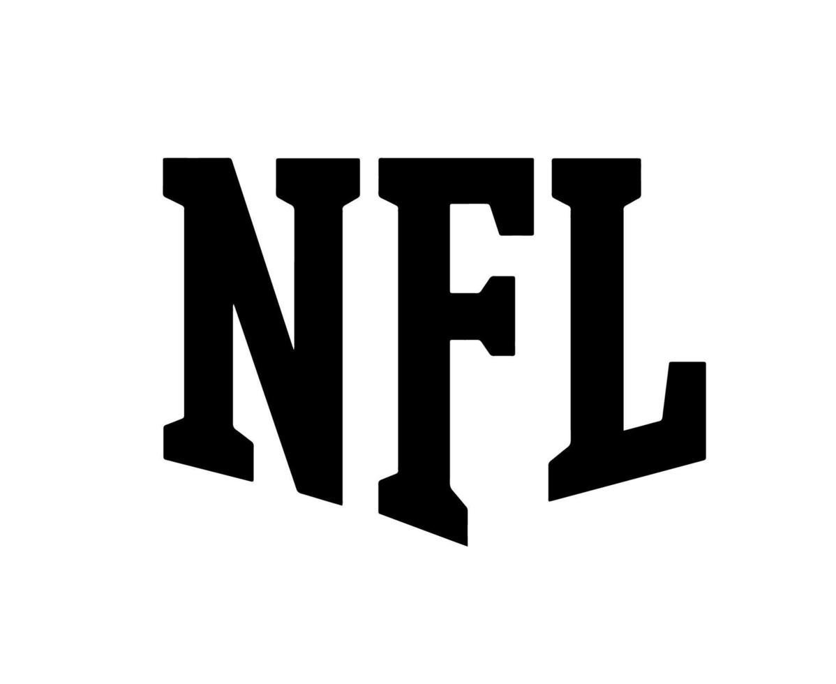 nfl logo símbolo negro diseño américa fútbol americano vector países fútbol americano equipos ilustración con fondo blanco