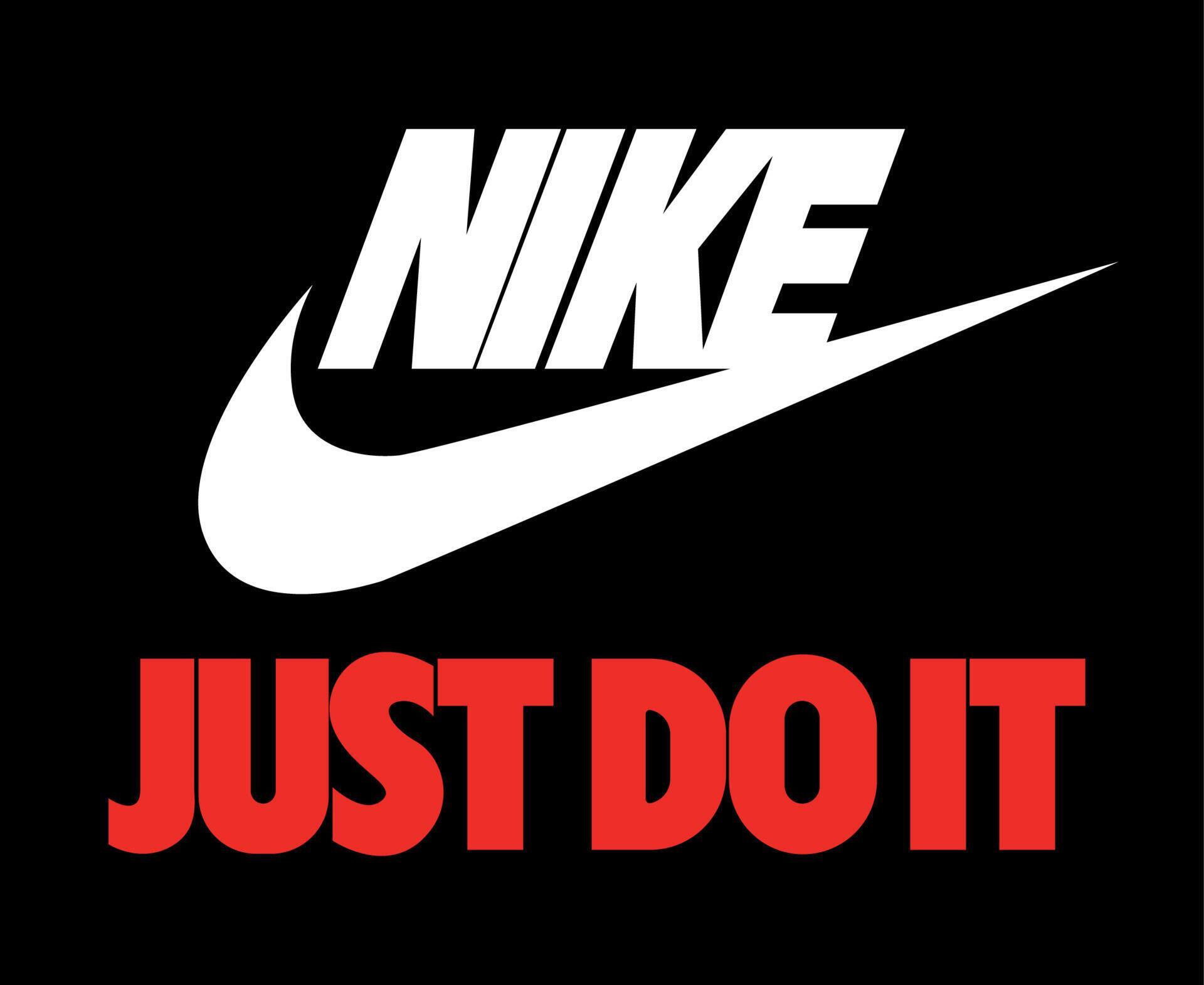 Nike Logo White And Just Do It Symbol Red With Name Clothes Design Icon