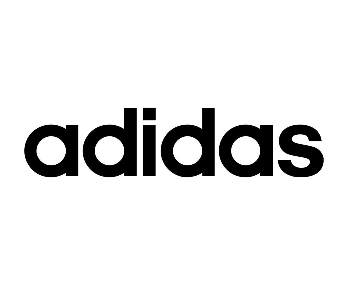 logotipo de símbolo de nombre de adidas icono de diseño de ropa negra ilustración de vector de fútbol abstracto con fondo blanco