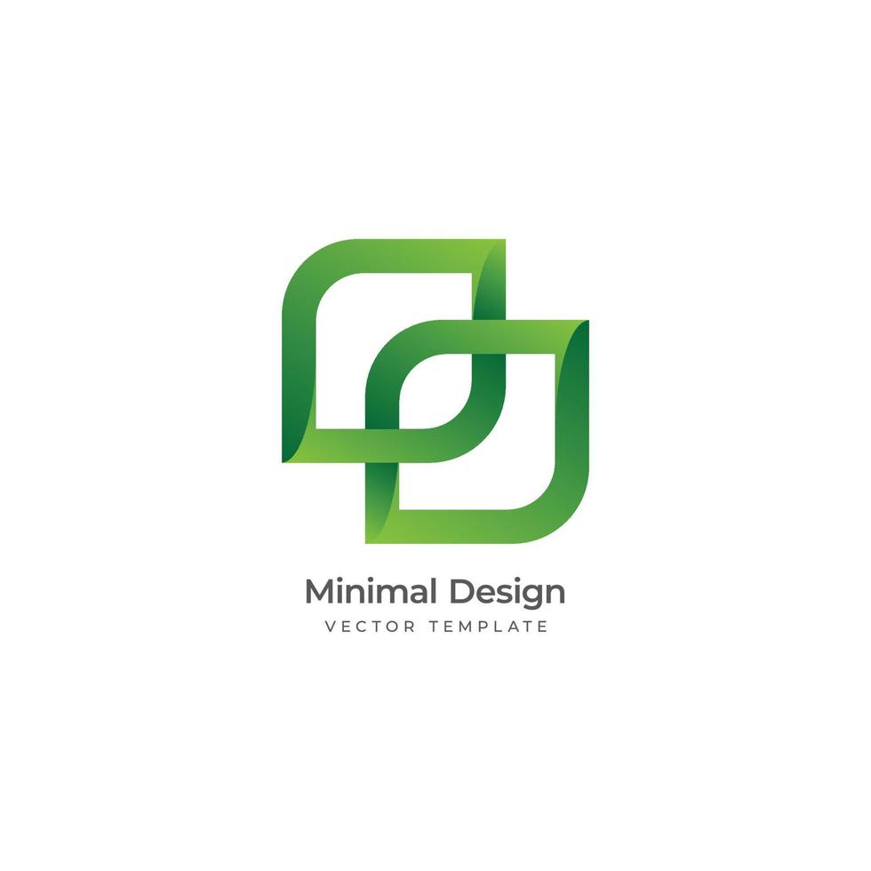 Joint leaf minimal eco logo template. Vector illustration