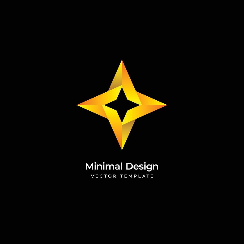 3D star minimal logo template. Vector illustration