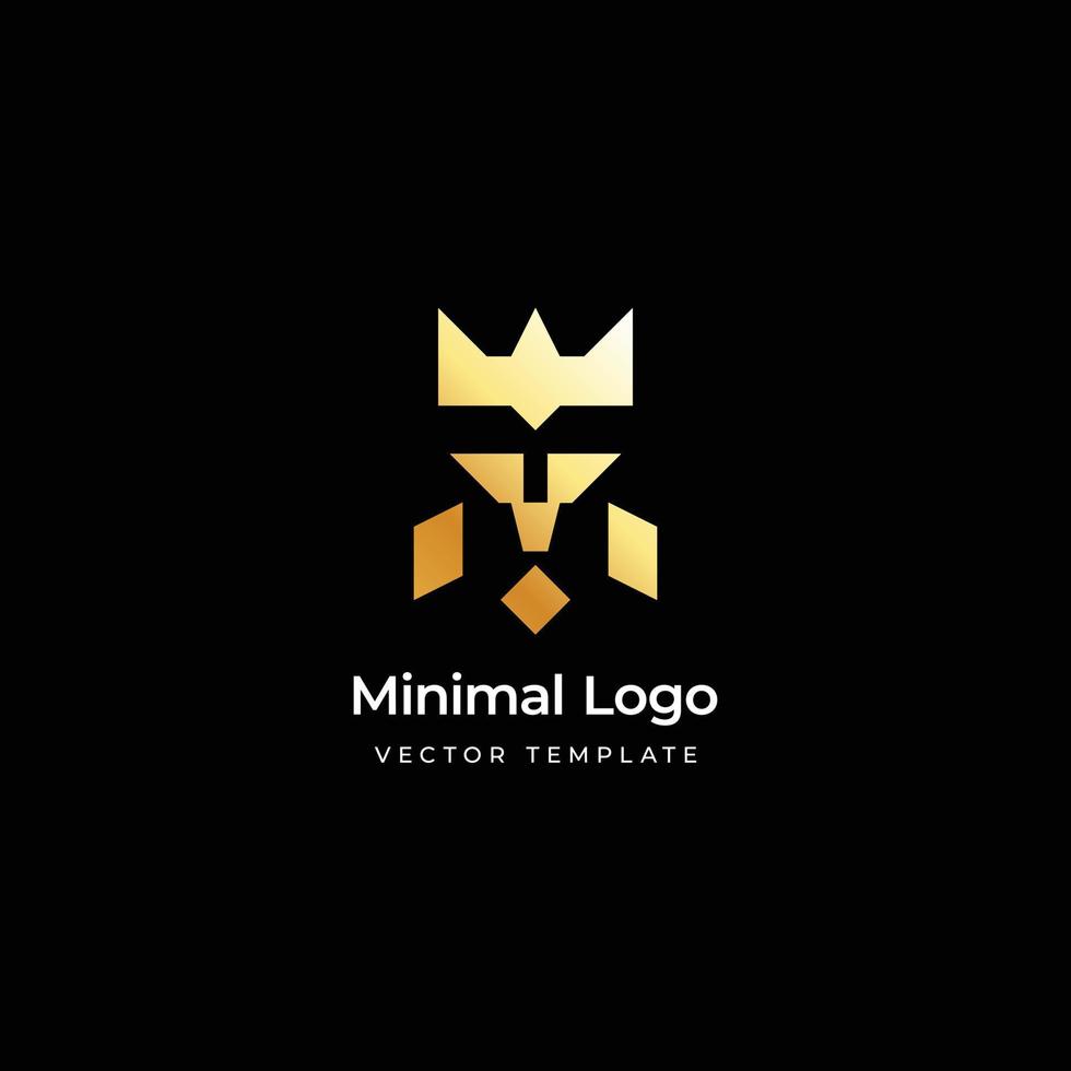 Lion head minimal logo template. Vector illustration