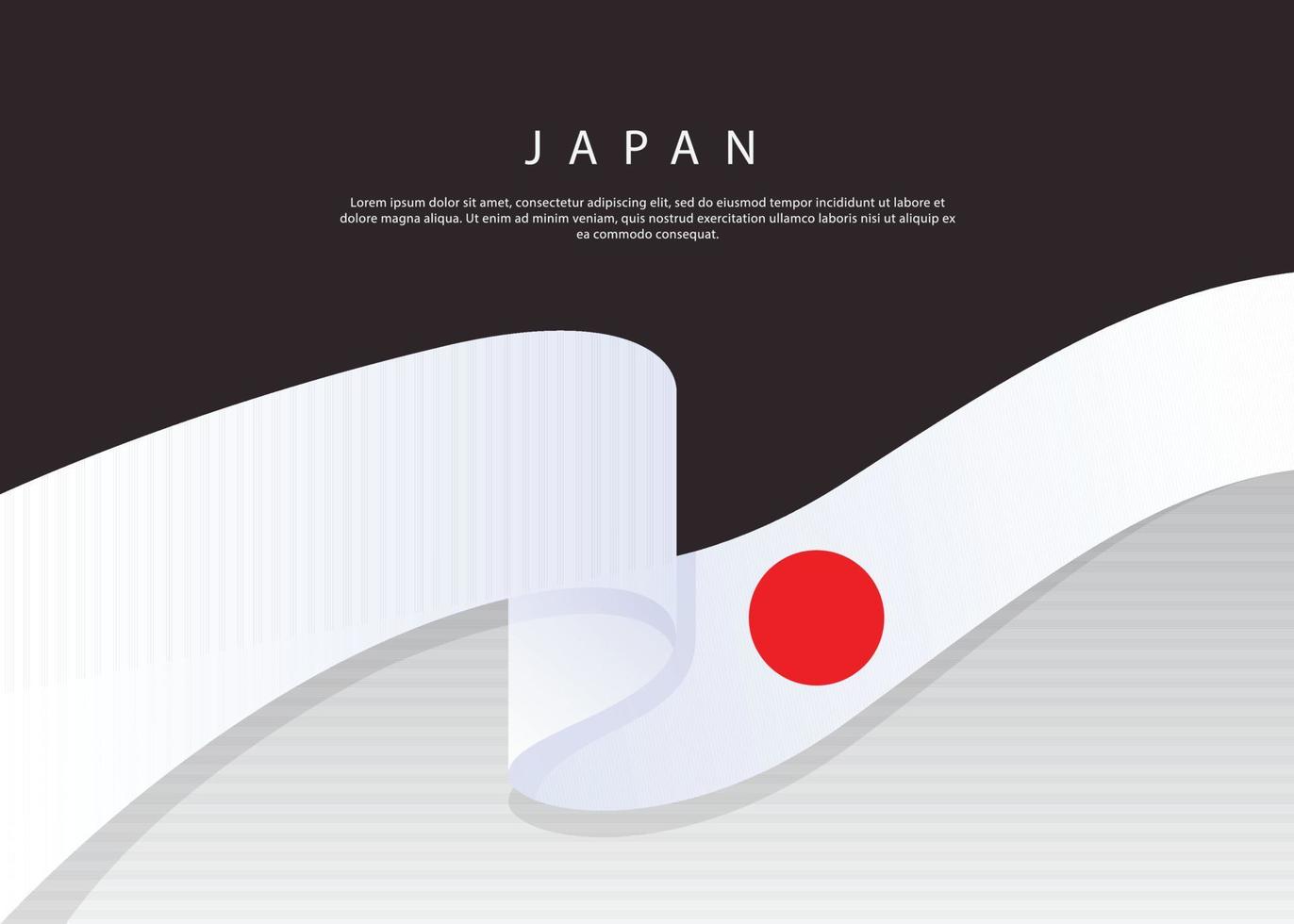 Japan Flag Flowing. Japan flag on Black background. Vector illustration template