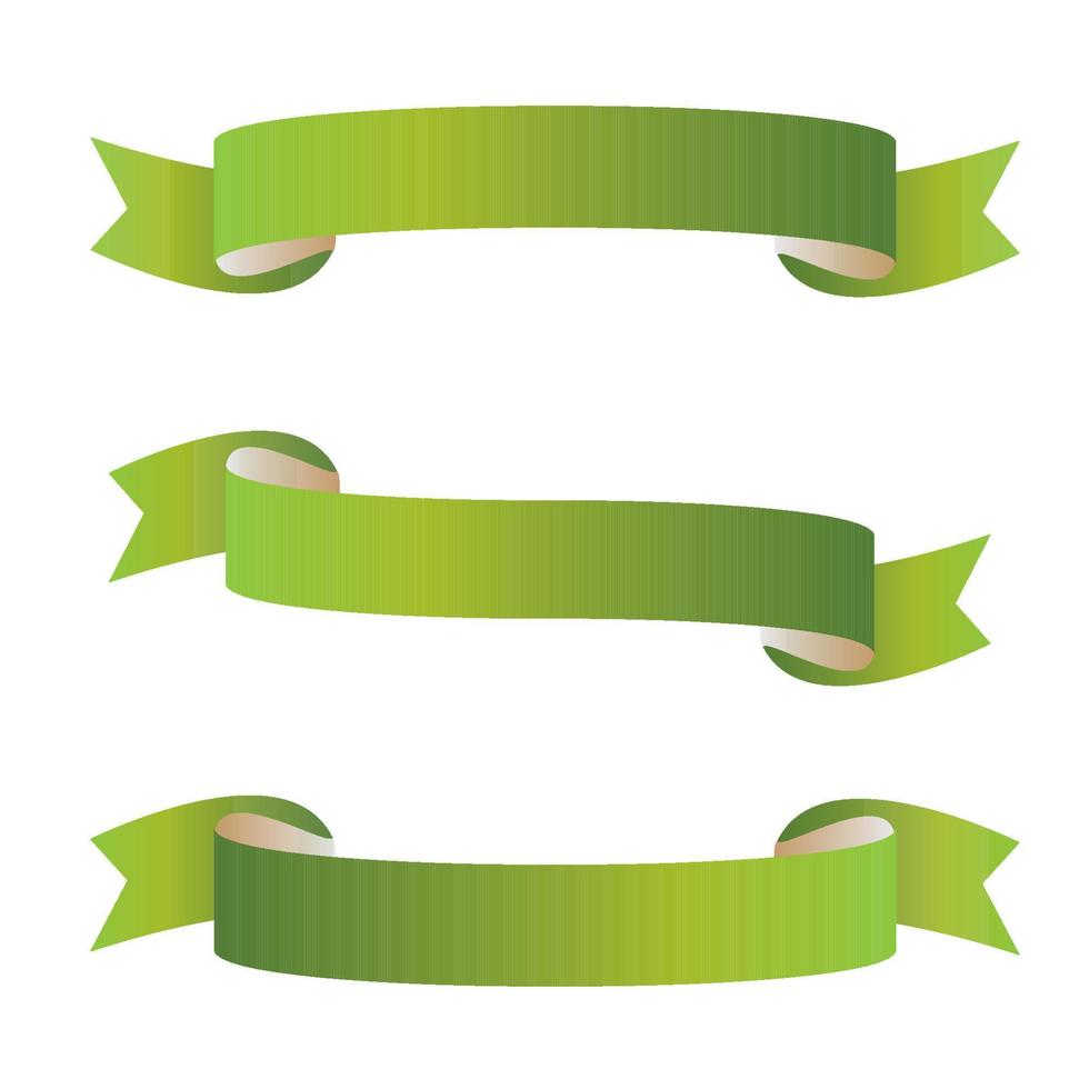 Basic green ribbons. vector illustration