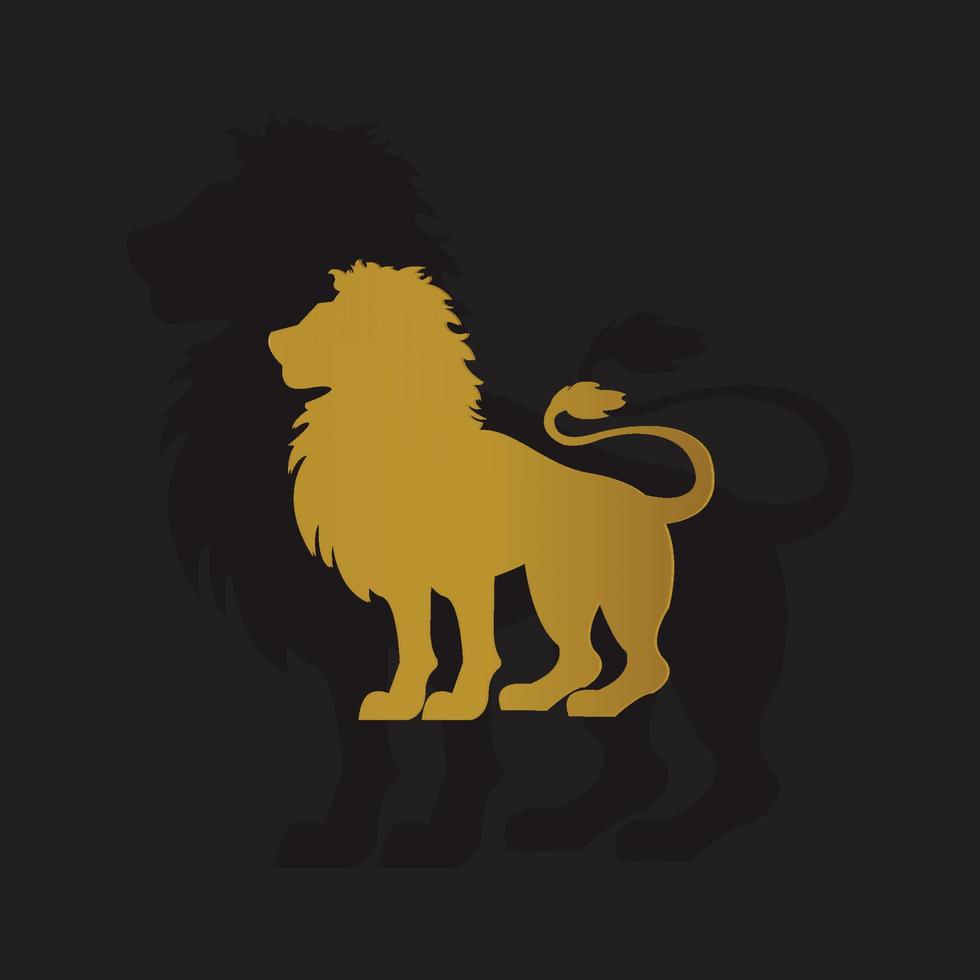 Gold lion logo design vector