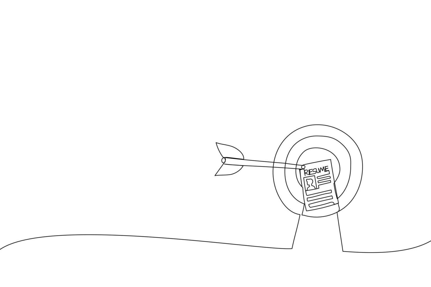 Drawing of Human Resources find perfect talent for interview. Metaphor for recruitment target, choosing best candidate. Single continuous line art vector