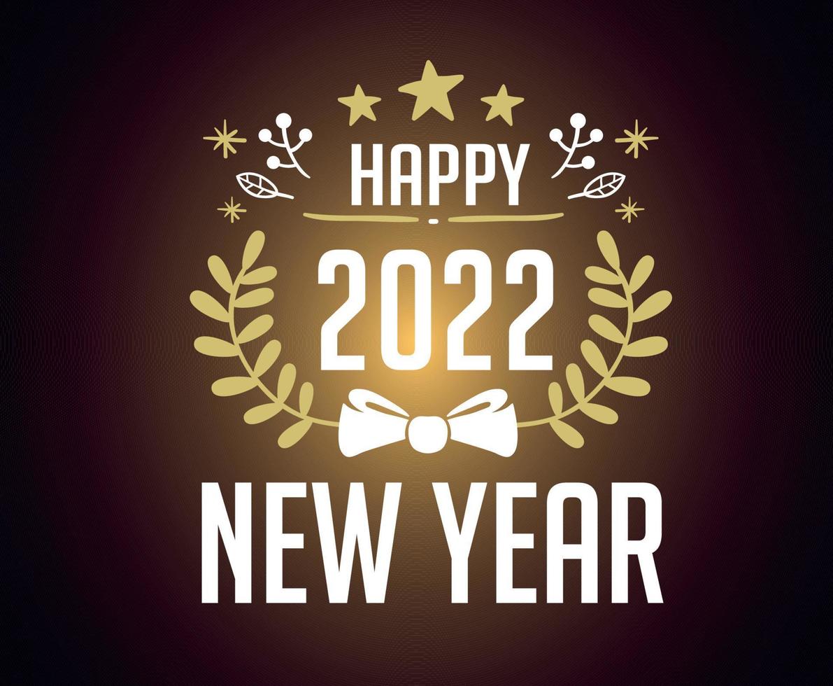 Happy New Year 2022 Abstract Vector Design Illustration White And Gold
