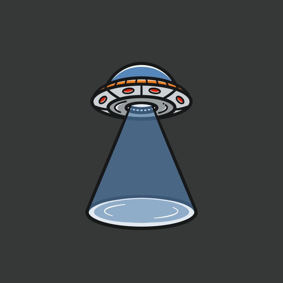 a flying ufo digital illustration vector