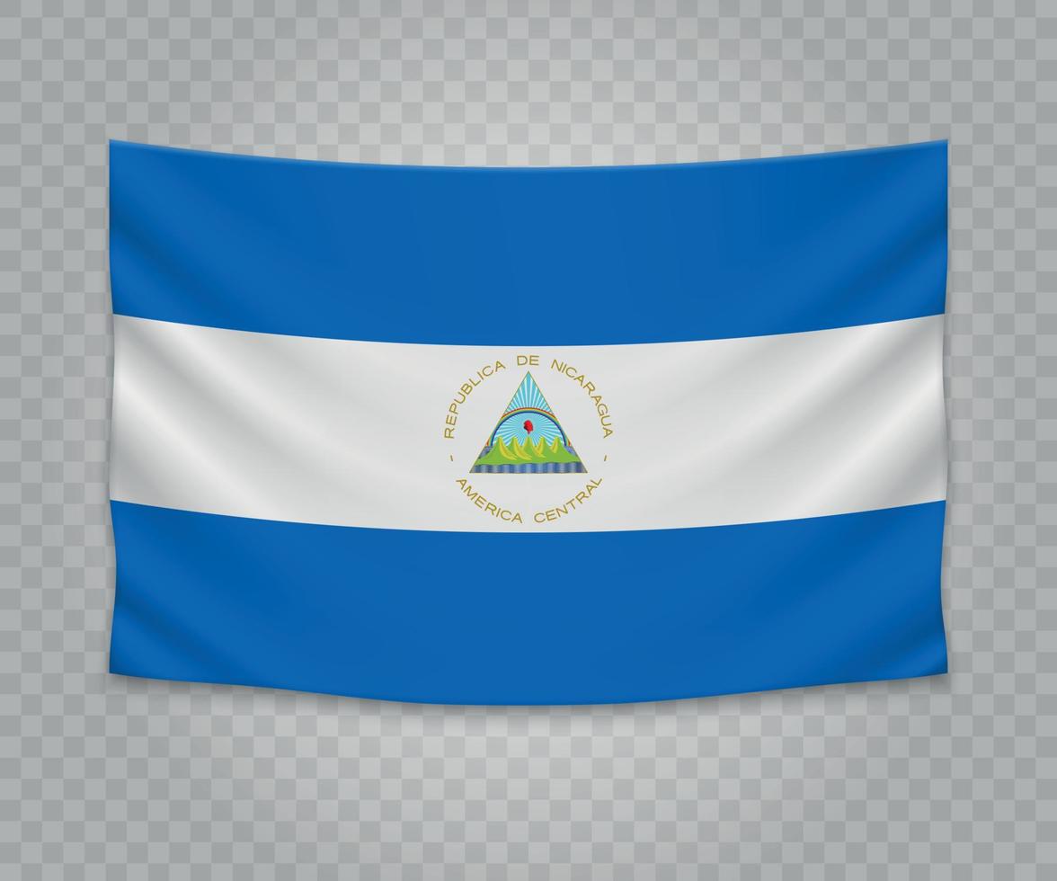 Realistic hanging flag vector