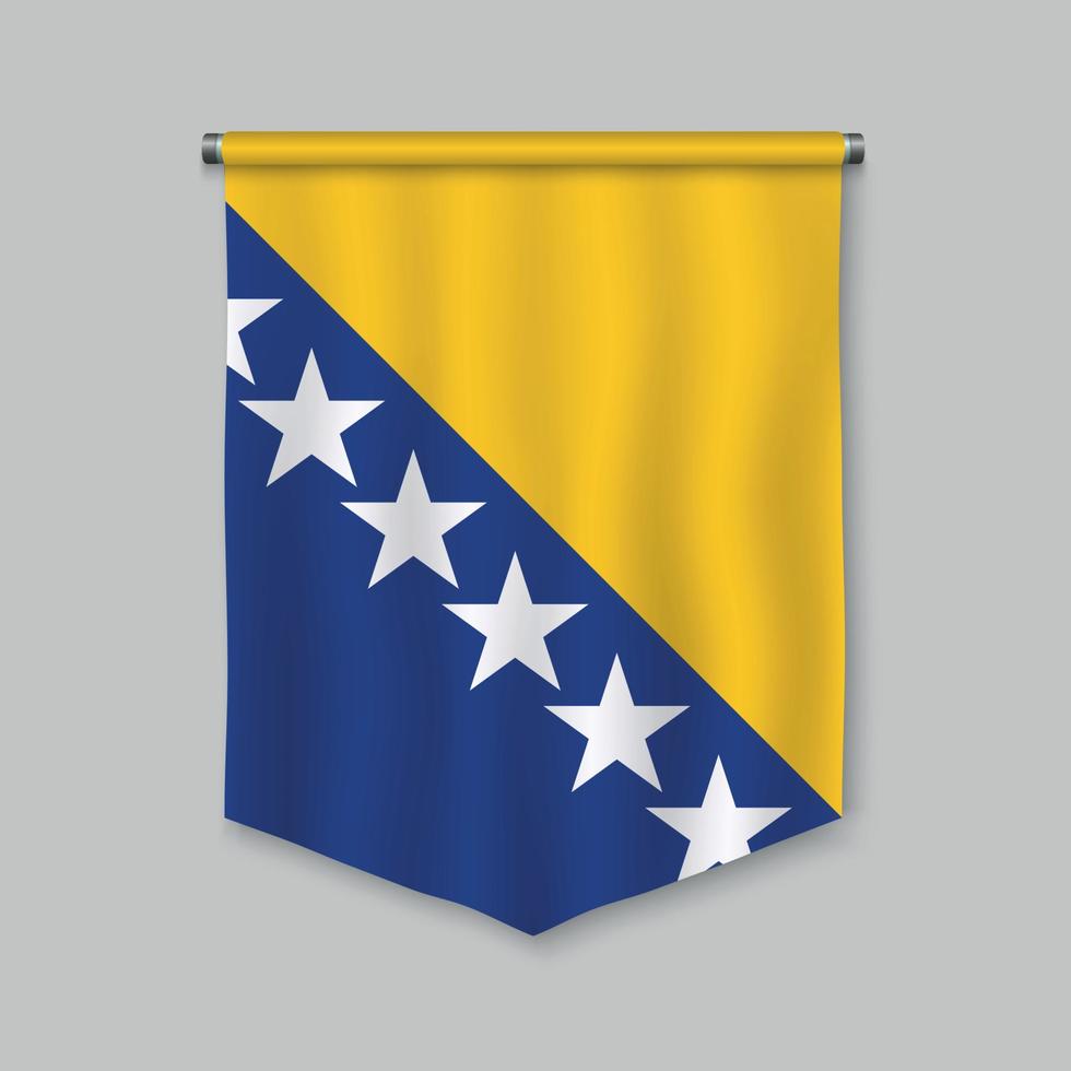 banderín con bandera vector