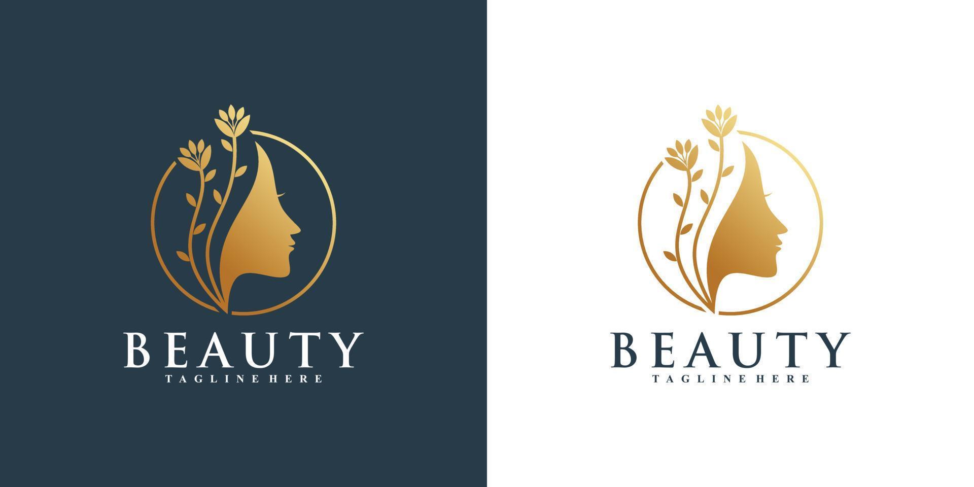 plantilla de logotipo de icono de belleza para vector premium de mujer