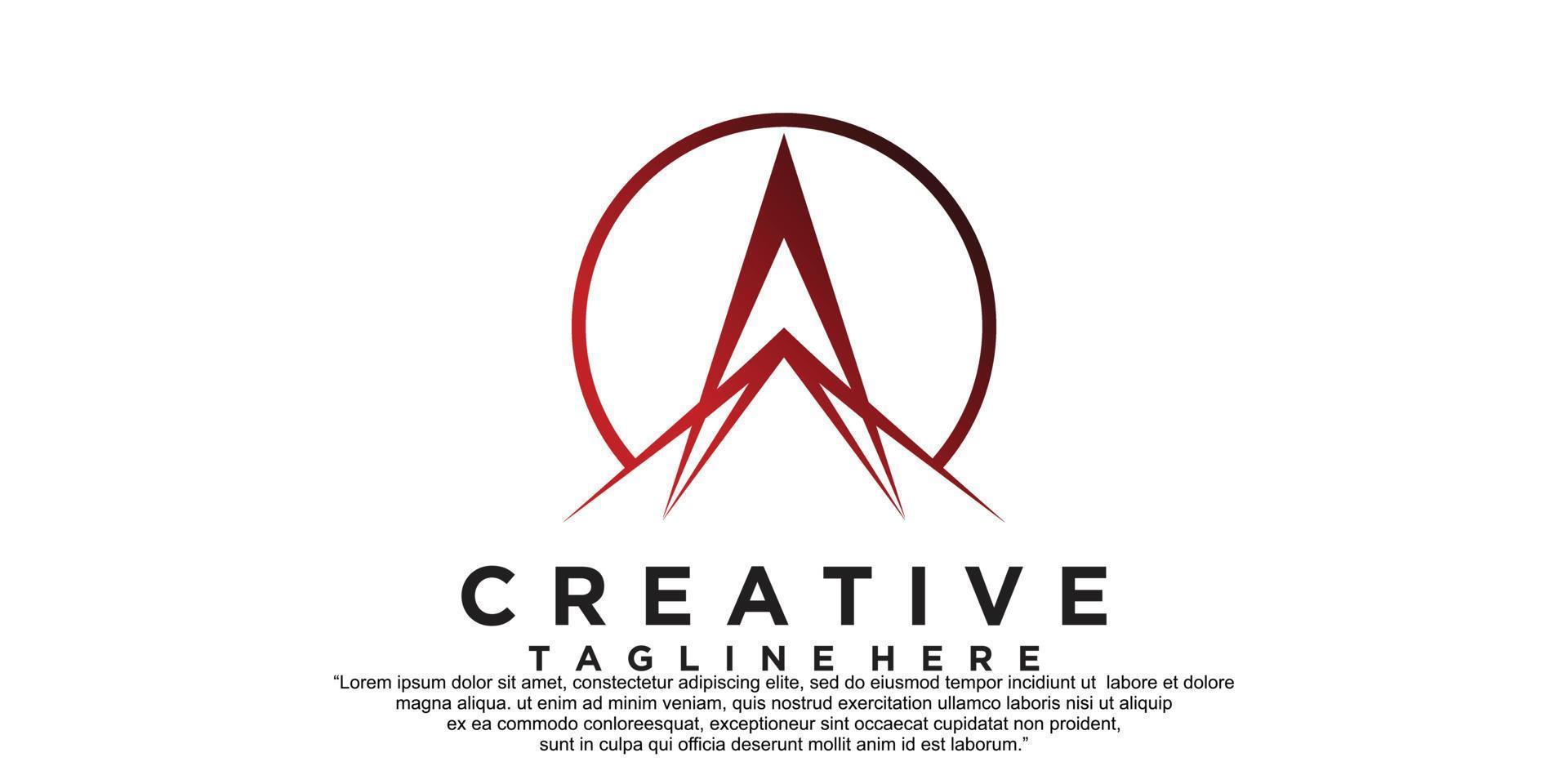 logotipo de letra a con vector premium de concepto abstracto creativo