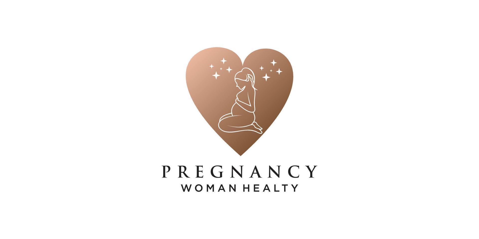 plantilla de logotipo de embarazo con elemento creativo y vector premium de diseño de negocios