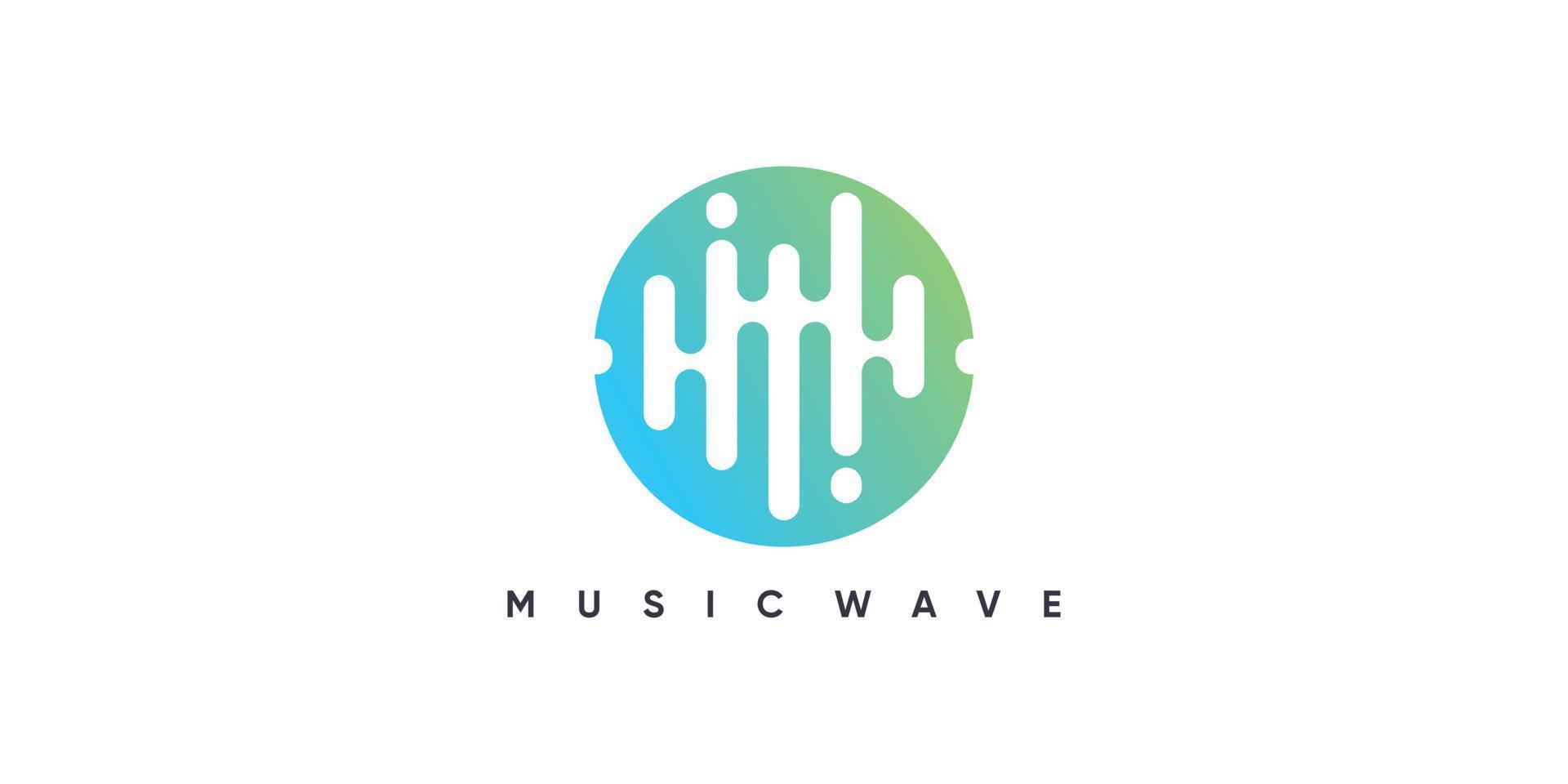 Music icon logo with modern abstract style design Premium Vector