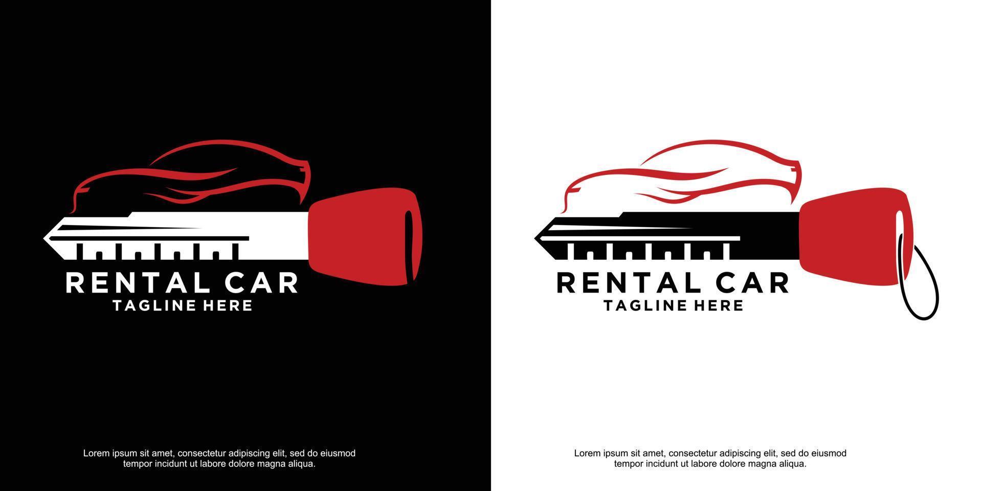 Automotive car rental logo design with premium unique illustration Premium Vector