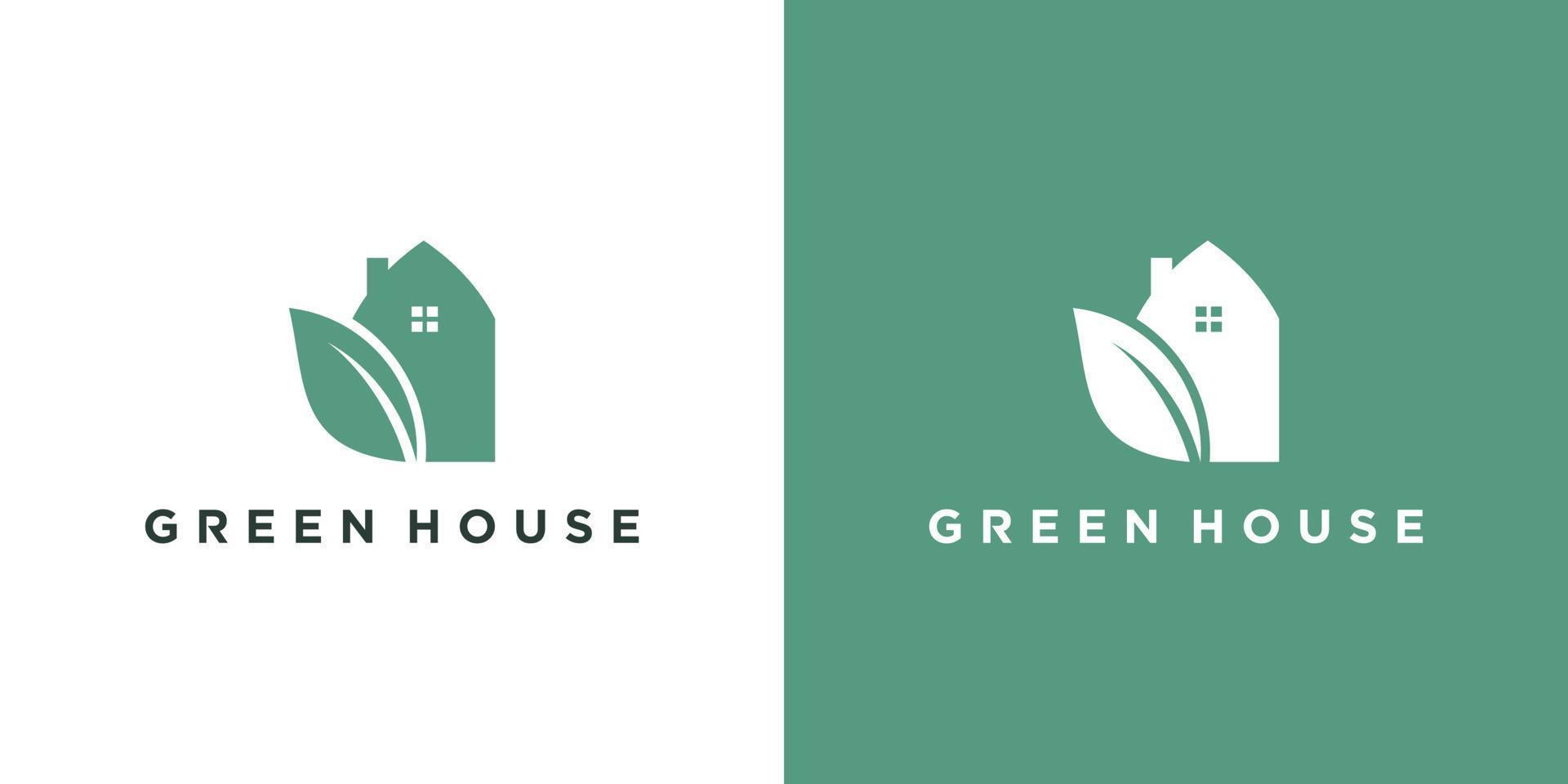 Green house logo design modern concept Premium Vector