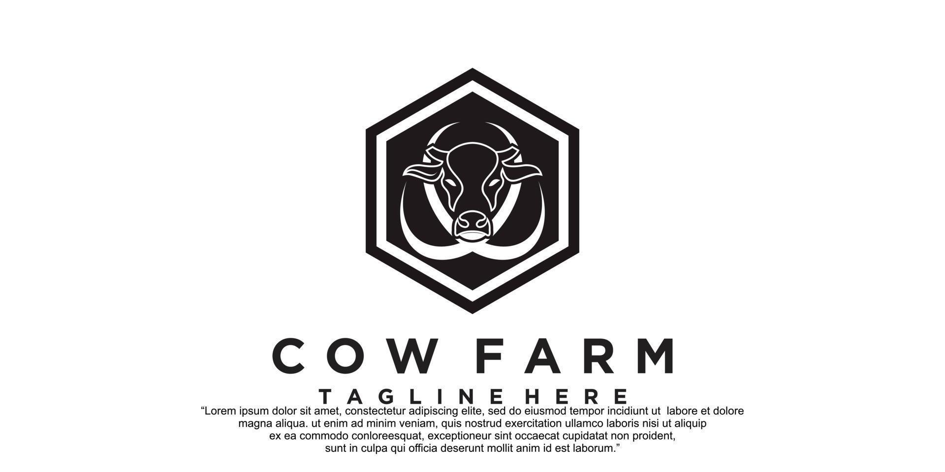 Cow farm icon logo design vector illustration Premium Vector