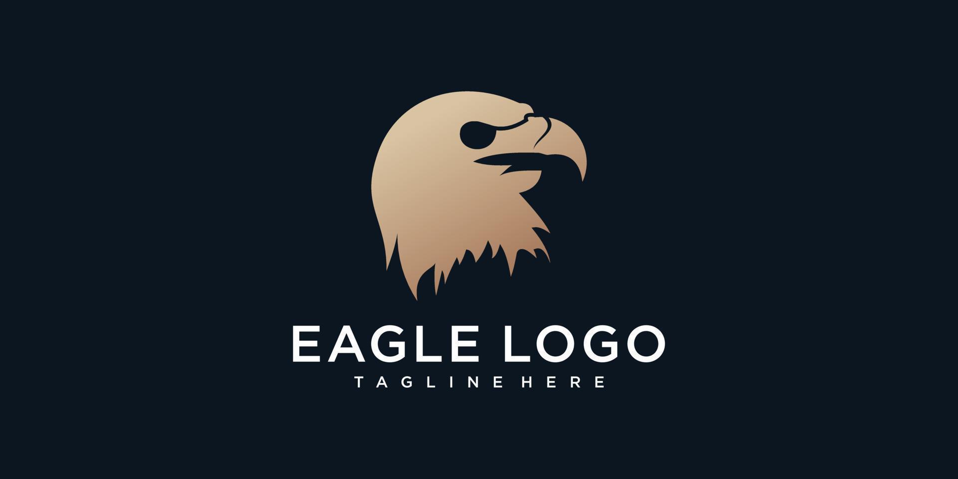 logotipo de águila con vector premium de ilustración de diseño creativo