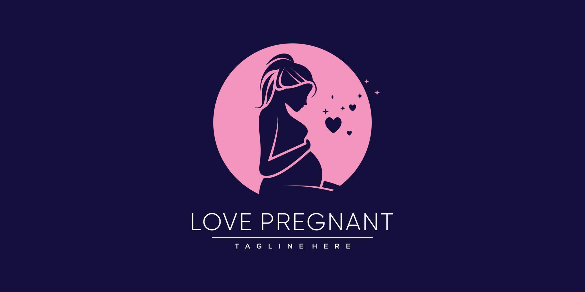 Pregnant woman logo modern flat design illustration Premium Vector