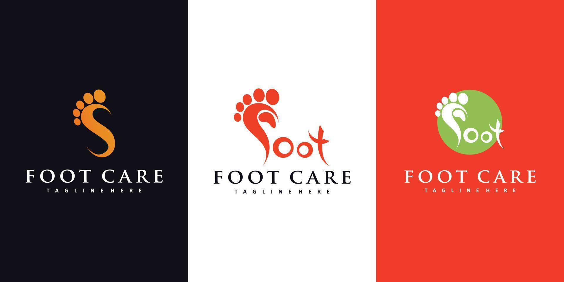 Podiatry logo design with simple concept premium vector