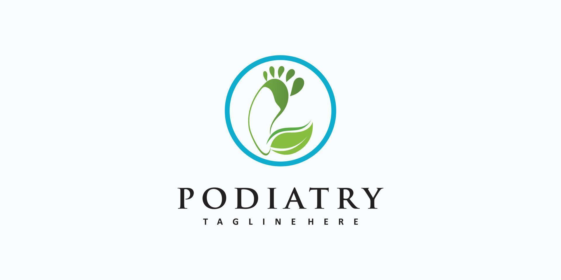 Podiatry logo design with simple concept premium vector