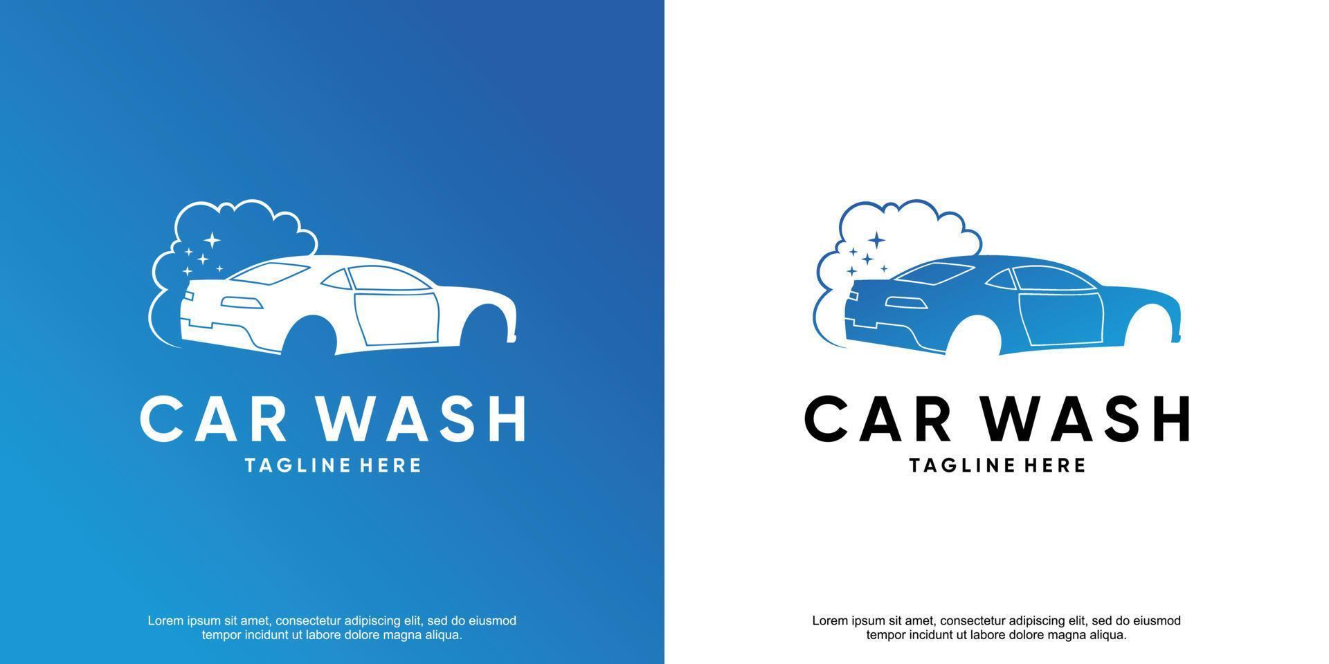 Car wash logo design with creative modern concept Premium Vector